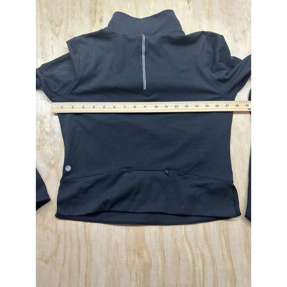 Yogalicious Cropped 1/4 Zip Pullover Thumb Holes Black M - Picture 5 of 5